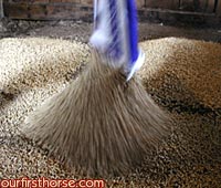 Pouring the wood pellets Pouring the wood pellets